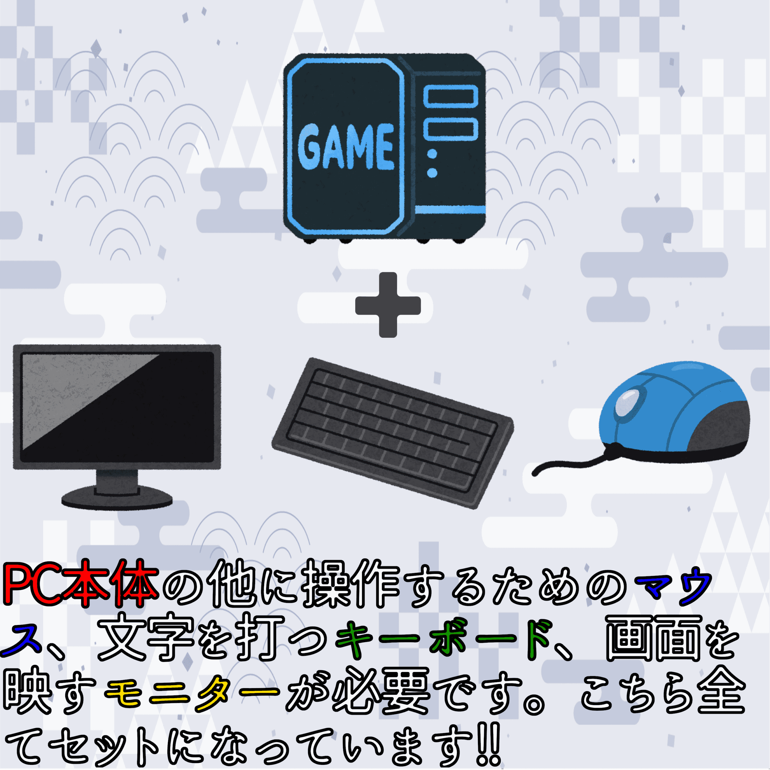 ゲーミングPCフルセット corei7-8700 RTX2070 モニター＋キーボード＋ 